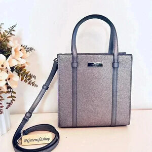 Kate Spade Purse Kenzie Glitter Small Tote Candied Flower